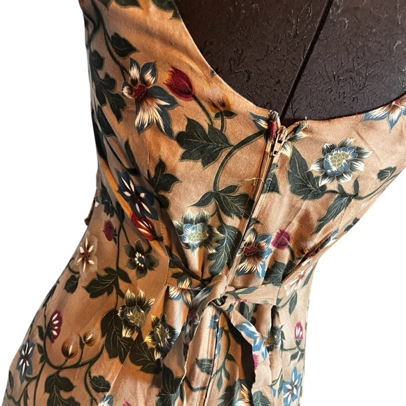 All That Jazz Hawaiian Floral Print Sheath Dress With Beaded Fringe Size 4 - Picture 5 of 12